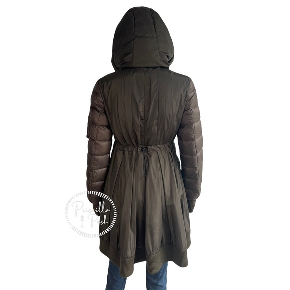 Moncler Drawstring-Back Puffer Jacket Olive Green “Chambly” Long Puffer Coat - Picture 6 of 16